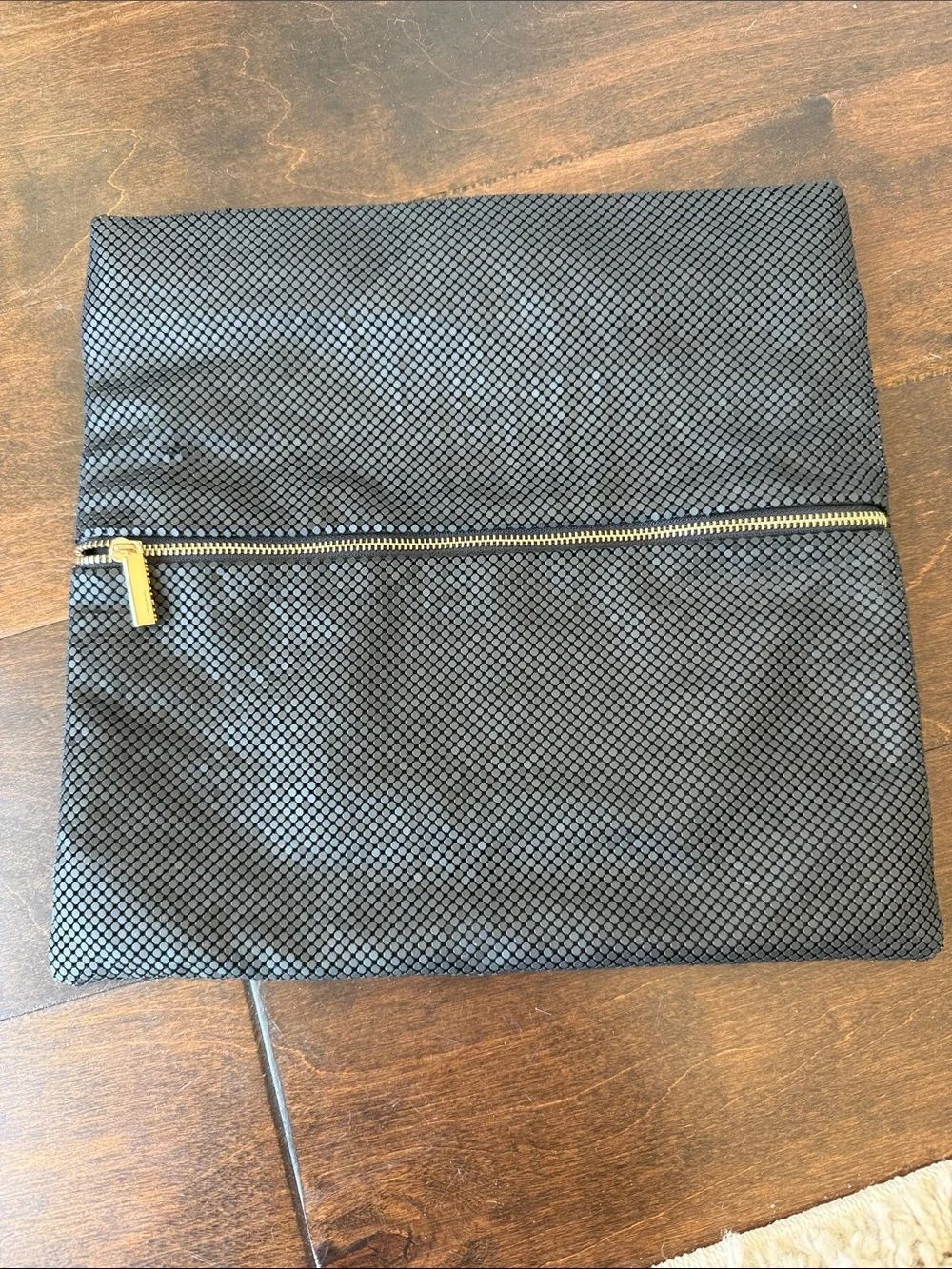 Shiraleah Black Mesh Fold-Over Clutch